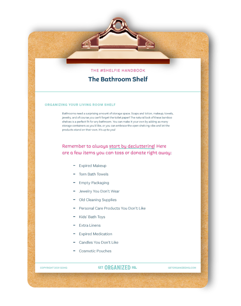 bathroom decluttering checklist