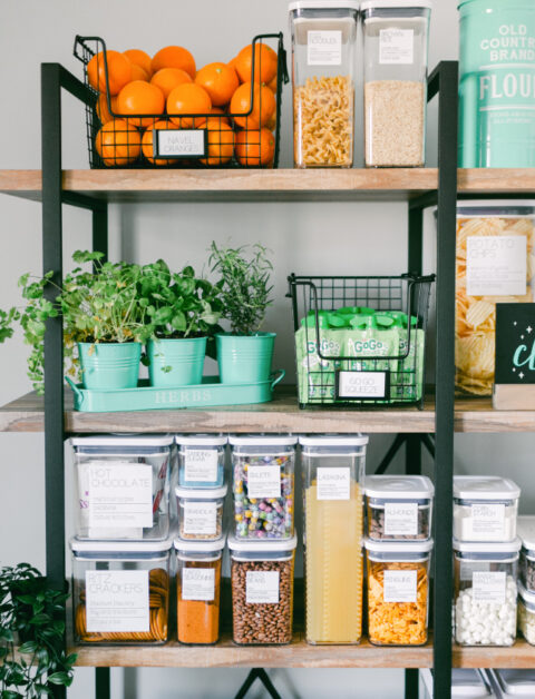 Organized kitchen shelf