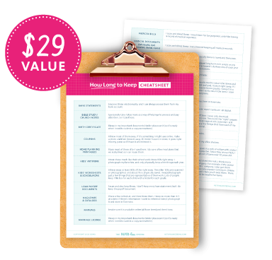 How Long to Keep CheatSheet ($29 value)