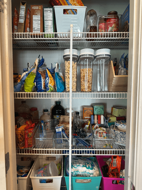 An organized and decluttered pantry