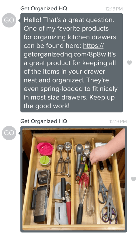 Hello! That's a great question. One of my favorite products for organizing kitchen drawers can be found here: https://getorganizedhq.com/8p8w It's a great product for keeping all of the items in your drawer neat and organized. They're even spring-loaded to fit nicely in most size drawers. Keep up the good work!