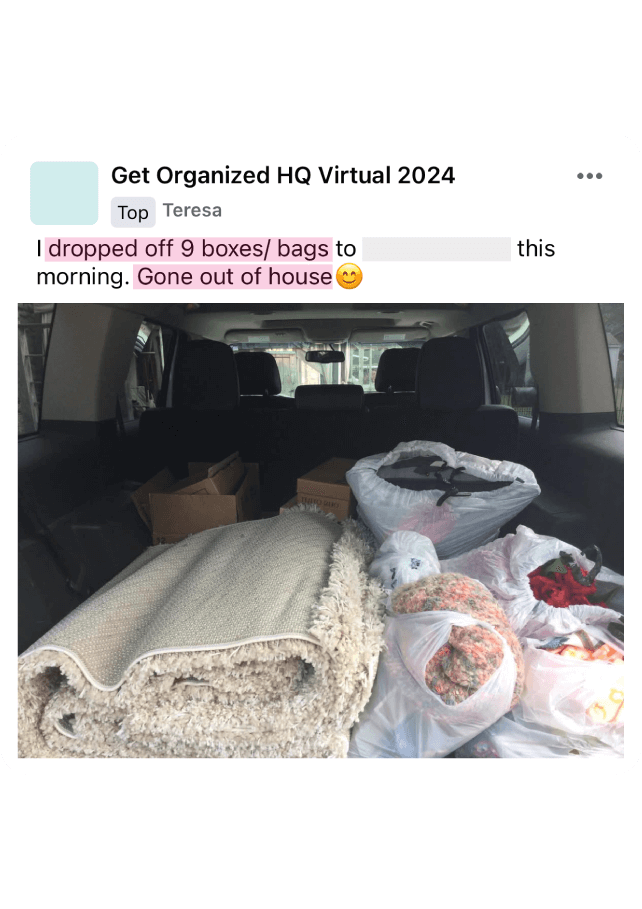 Someone with a trunk full of clutter to donate.