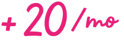 + $20/mo