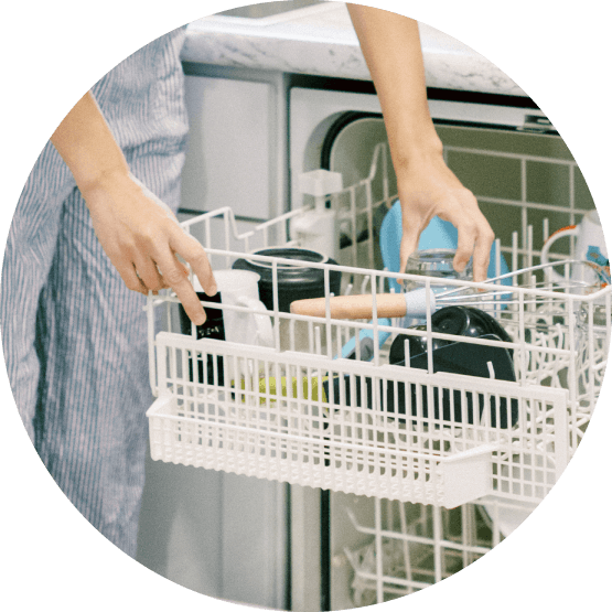 putting dishes in the dishwasher